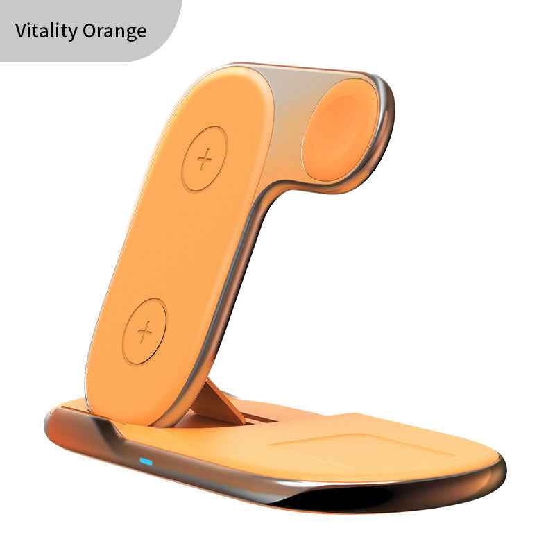 Foldable 3-in-1 wireless charger suitable for wireless charging of Huawei Android phones, Apple watches